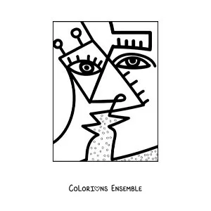 Image à colorier d'art moderne dans le style de Pablo Picasso