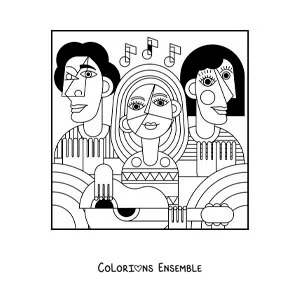 Image à colorier du cubisme de Picasso pour les enfants