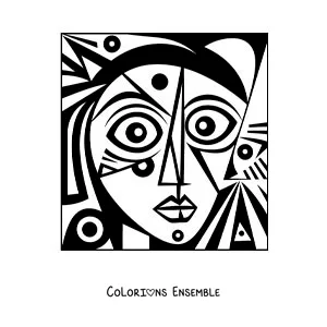Image à colorier d'art dans le style de Picasso pour les enfants