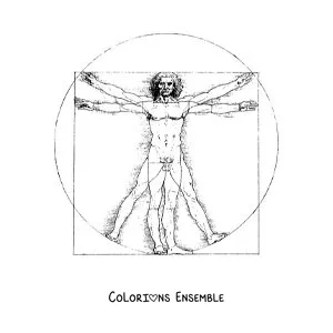 Image à colorier de L'homme de Vitruve de Léonard de Vinci