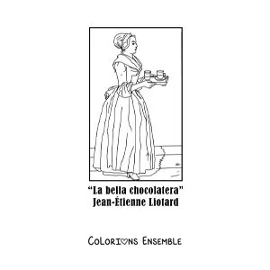 Image à colorier de La belle chocolatière de Jean-Étienne Liotard