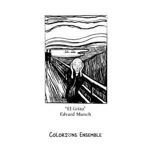 Image à colorier du Cri d'Edvard Munch