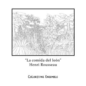 Image à colorier du Repas du lion d'Henri Rousseau