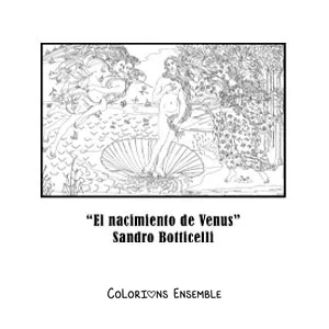 Image à colorier de La naissance de Vénus de Sandro Botticelli