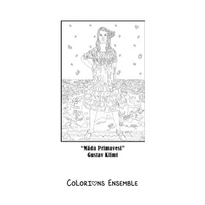Image à colorier du Portrait de Mäda Primavesi de Gustav Klimt