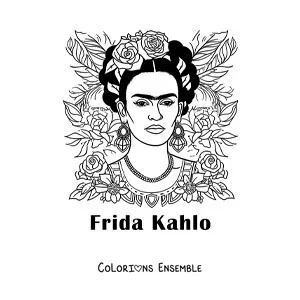 Image à colorier d'un tableau de Frida Kahlo