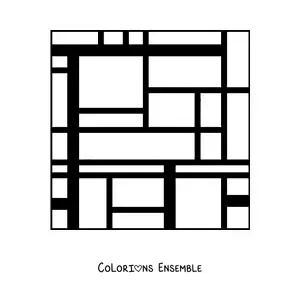 Image à colorier d'un tableau de Piet Mondrian pour les enfants