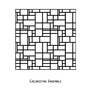 Image à colorier du néoplasticisme de Mondrian