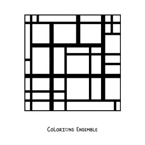 Image à colorier d'art dans le style de Mondrian