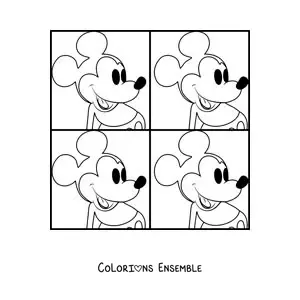 Image à colorier de l'œuvre Mickey Mouse d'Andy Warhol