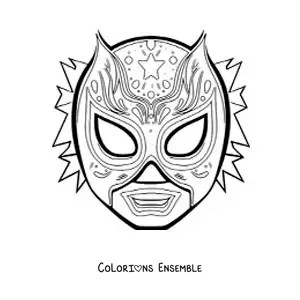 Image à colorier d’un masque de catcheur