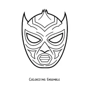 Image à colorier d’un masque de catcheur facile