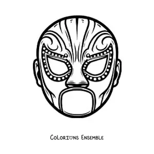Image à colorier d’un masque de catcheur pour les enfants