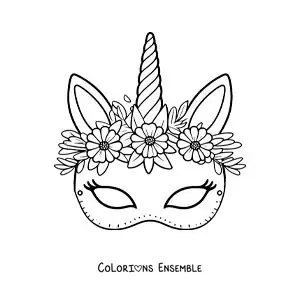 Image à colorier d’un loup de licorne pour les filles