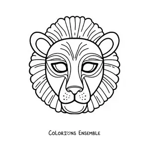 Image à colorier d’un masque de lion
