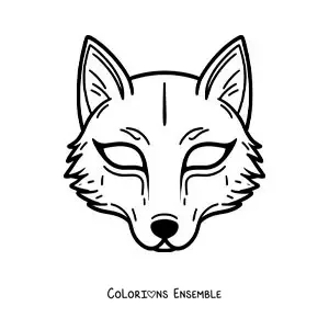 Image à colorier d’un masque de loup