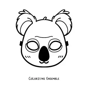 Image à colorier d’un masque de koala