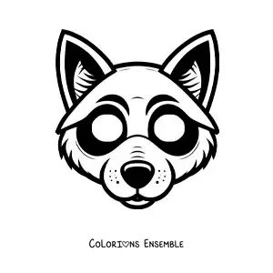 Image à colorier d’un masque de chien facile