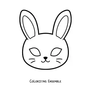 Image à colorier d’un masque de lapin