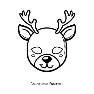 Image à colorier d’un masque de renne