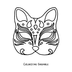 Image à colorier d’un loup japonais de chat