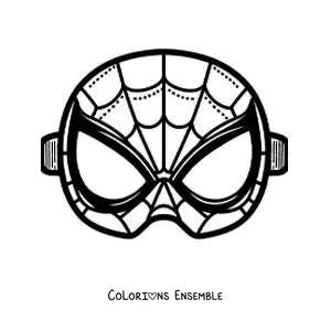 Image à colorier d’un masque de Spider-Man