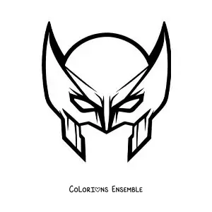 Image à colorier d’un masque de Wolverine