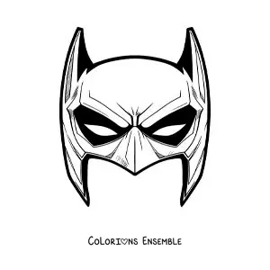Image à colorier d’un masque de Batman
