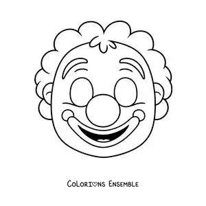 Image à colorier d’un masque de clown