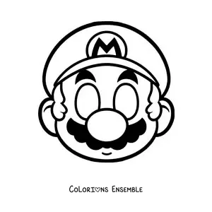 Image à colorier d’un masque de Mario