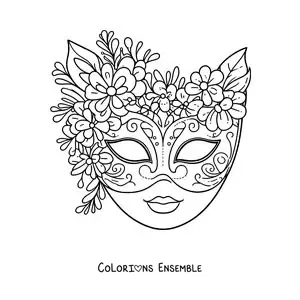 Image à colorier d’un loup à fleurs pour les filles
