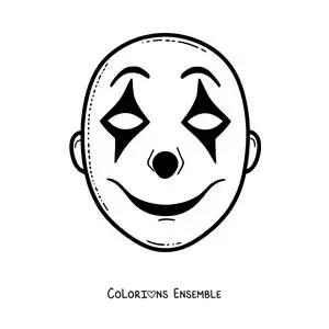 Image à colorier d’un masque de mime