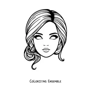 Image à colorier d’un masque de Barbie