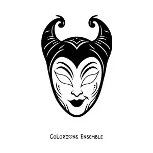 Image à colorier d’un masque de Maléfique