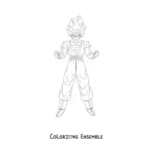 Coloriage de Goku Super Saiyan