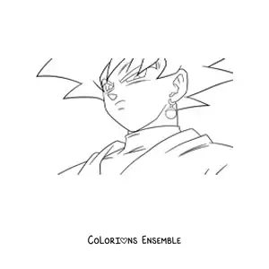 Coloriage du visage de Goku Black