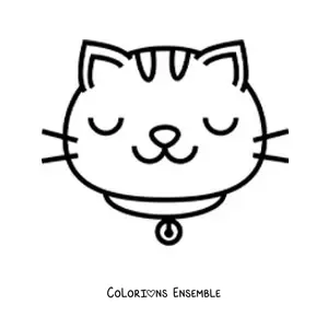 Image à colorier du visage d’un chat