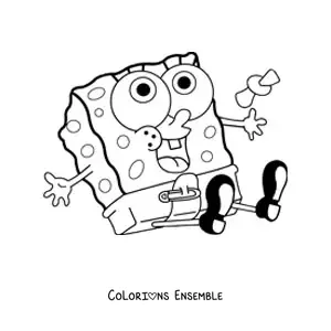 Coloriage de Bob l’éponge bébé tout kawaii