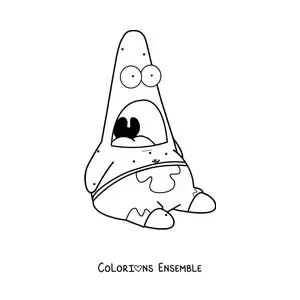 Coloriage du mème de Patrick surpris
