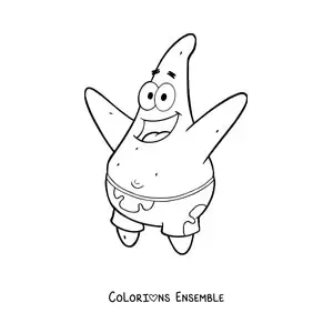 Coloriage de Patrick tout content