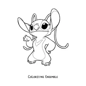 Coloriage de la petite amie de Stitch