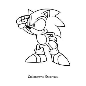 Coloriage de Sonic dans sa version classique