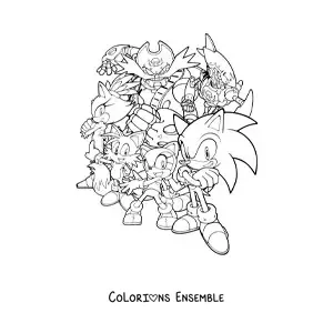 Coloriage de Sonic et ses amis
