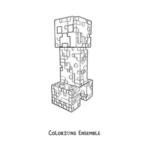 Coloriage d’un creeper de Minecraft