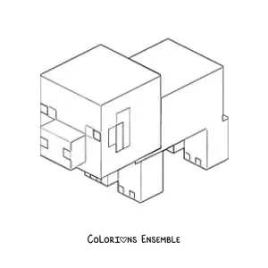 Coloriage d’un cochon de Minecraft