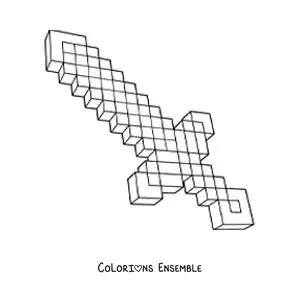 Coloriage d’une épée de Minecraft