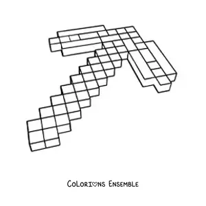 Coloriage d’une pioche de Minecraft