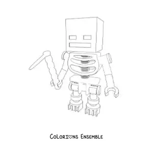 Coloriage d’un squelette de Minecraft