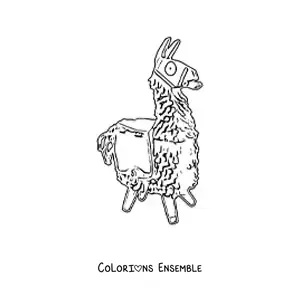 Coloriage d’un lama de Fortnite