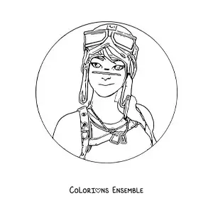 Coloriage de la Pillarde renégate de Fortnite